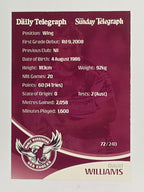 NRL 2009 Daily Telegraph | FOIL #072 | David Williams | Manly Warringah Sea Eagles