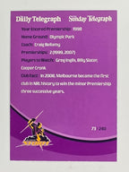 NRL 2009 Daily Telegraph | FOIL #073 | Logo | Melbourne Storm
