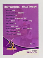 NRL 2009 Daily Telegraph | FOIL #078 | Dallas Johnson | Melbourne Storm