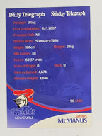 NRL 2009 Daily Telegraph | FOIL #090 | James McManus | Newcastle Knights