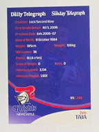 NRL 2009 Daily Telegraph | FOIL #095 | Zeb Taia | Newcastle Knights