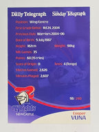NRL 2009 Daily Telegraph | FOIL #096 | Cooper Vuna | Newcastle Knights