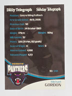 NRL 2009 Daily Telegraph | FOIL #113 | Michael Gordon | Penrith Panthers