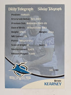 NRL 2009 Daily Telegraph | FOIL #126 | Brett Kearney | Cronulla Sutherland Sharks