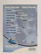 NRL 2009 Daily Telegraph | FOIL #132 | Anthony Tupou | Cronulla Sutherland Sharks