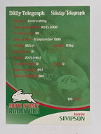 NRL 2009 Daily Telegraph | FOIL #139 | Jamie Simpson | South Sydney Rabbitohs