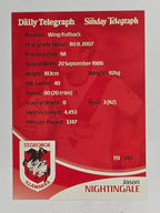 NRL 2009 Daily Telegraph | FOIL #151 | Jason Nightingale | St George Illawarra Dragons