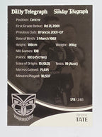 NRL 2009 Daily Telegraph | FOIL #178 | Brent Tate | New Zealand Warriors