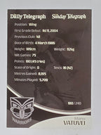 NRL 2009 Daily Telegraph | FOIL #180 | Manu Vatuvei | New Zealand Warriors