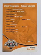 NRL 2009 Daily Telegraph | FOIL #186 | Daine Laurie | Wests Tigers