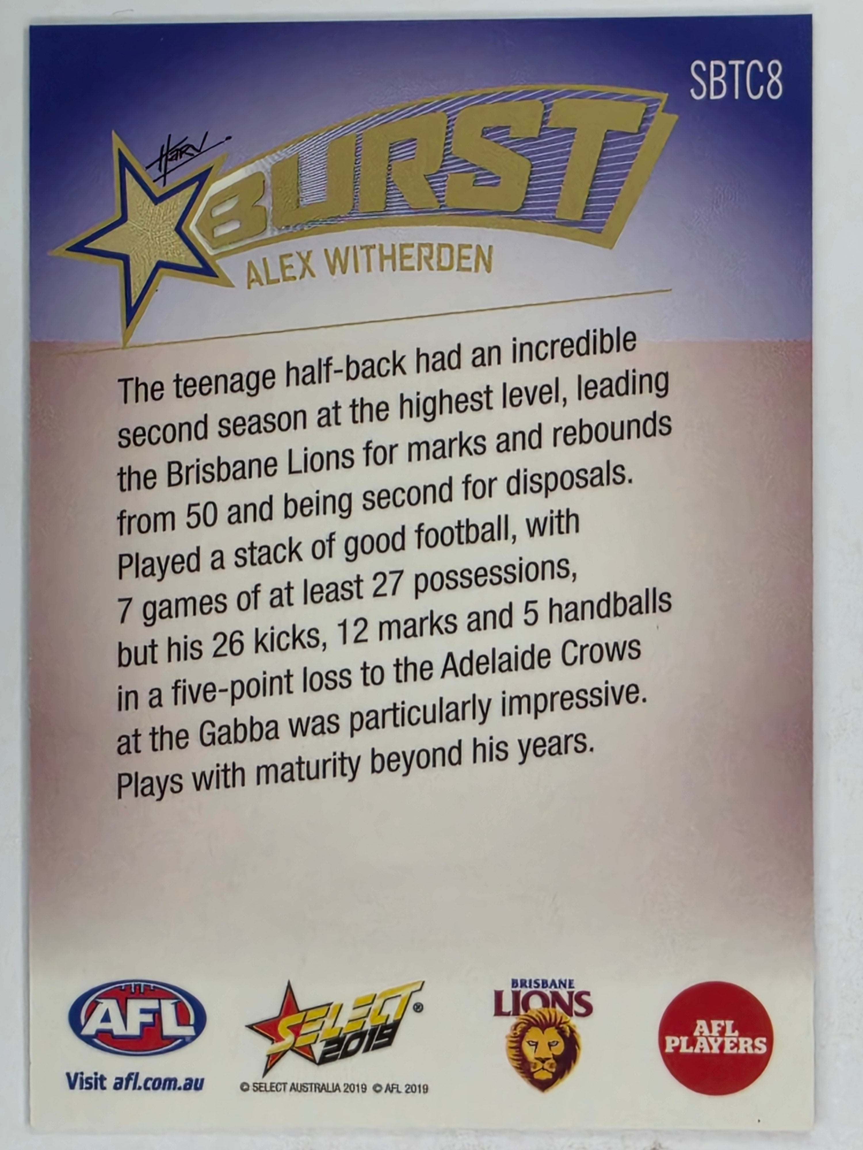AFL 2019 Footy Stars | Starburst Caricatures Team | #SBTC8 | Alex Witherden | Brisbane Lions