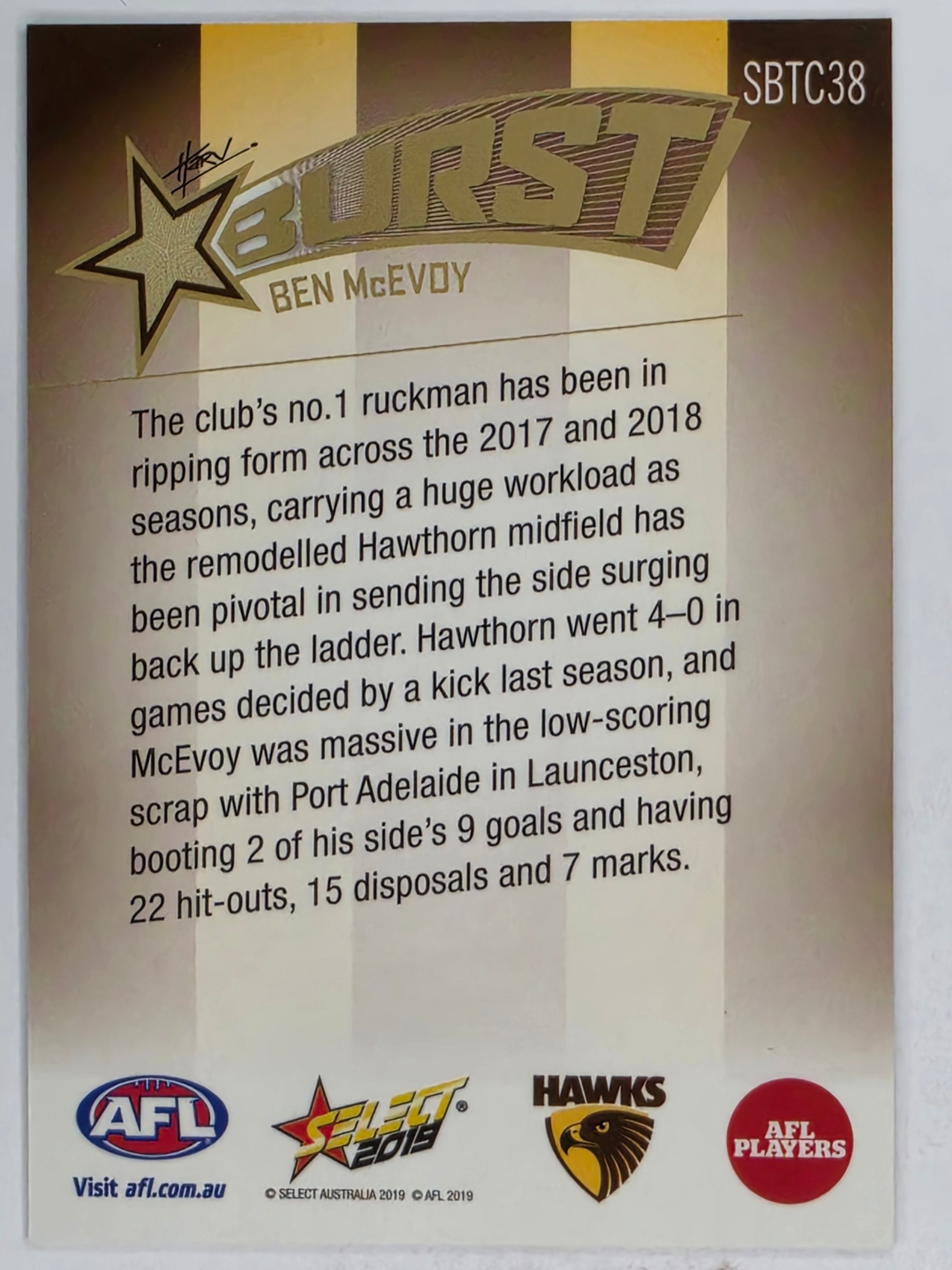 AFL 2019 Footy Stars | Starburst Caricatures Team | #SBTC38 | Ben McEvoy | Hawthorn