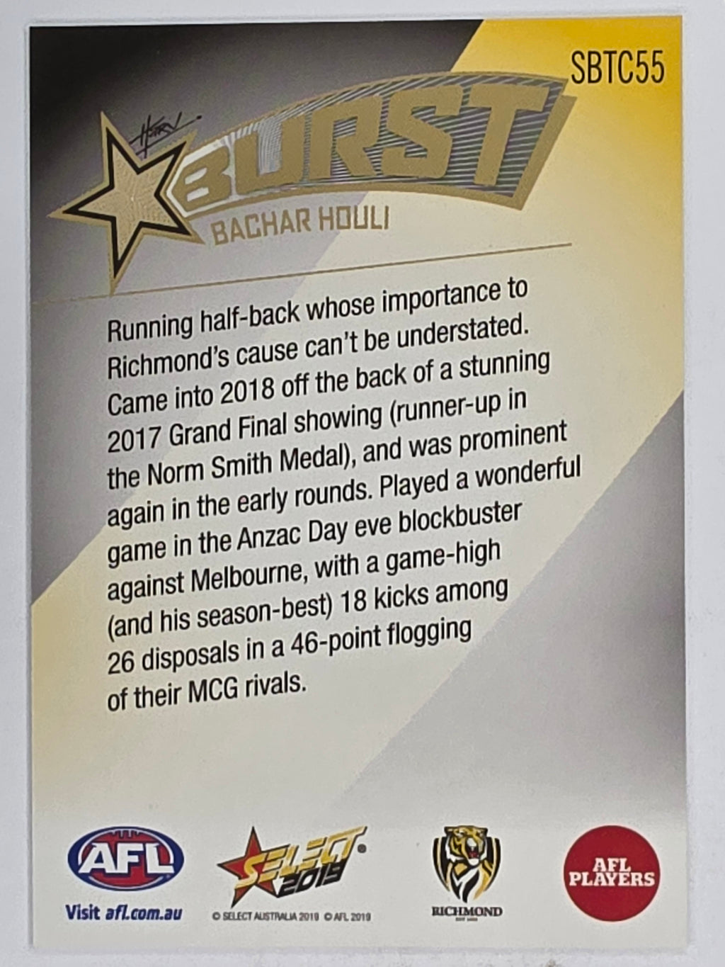 AFL 2019 Footy Stars | Starburst Caricatures Team | #SBTC55 | Bachar Houli | Richmond