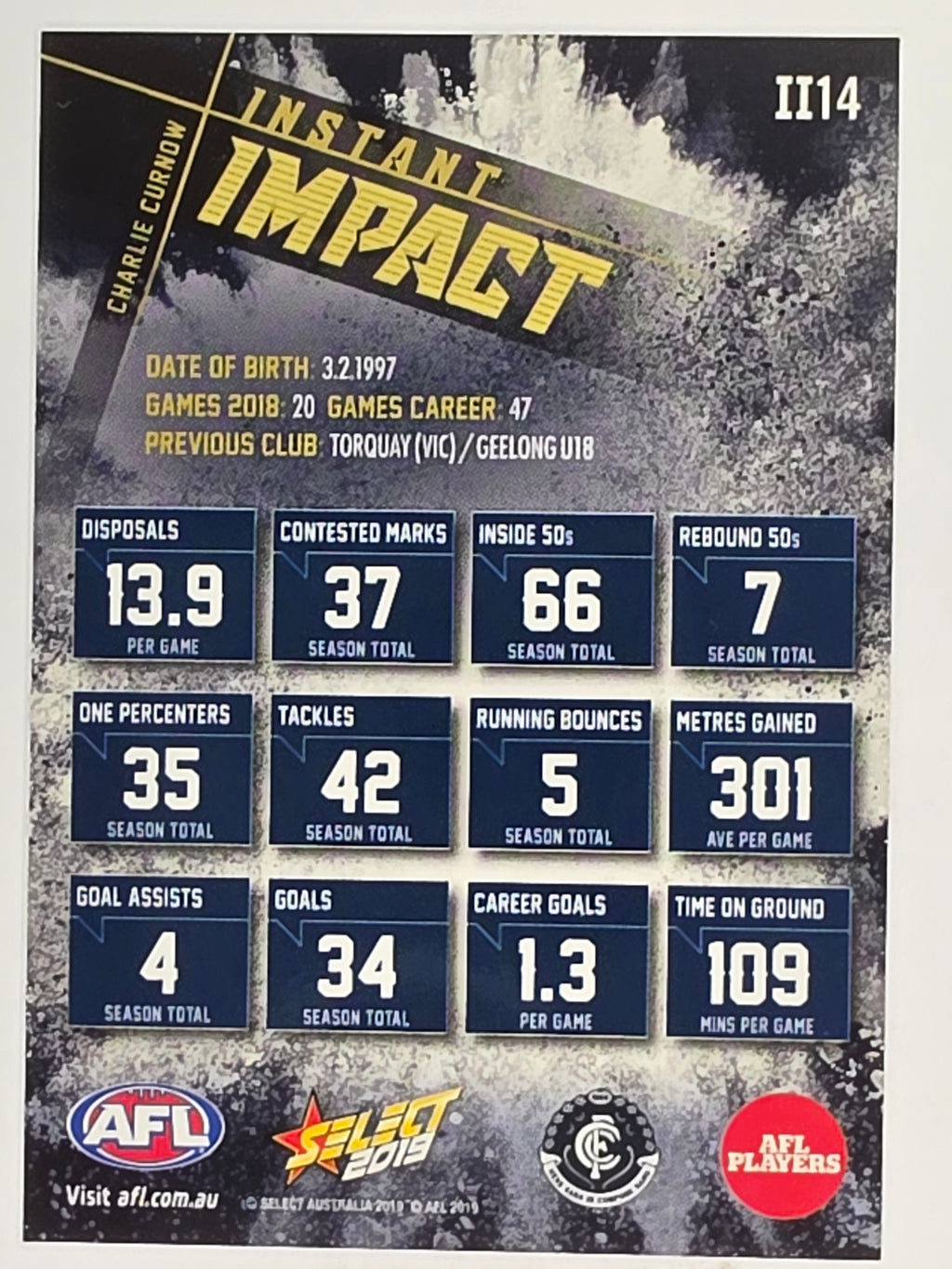 AFL 2019 Footy Stars | Instant Impact | #II14 | Charlie Curnow | Carlton