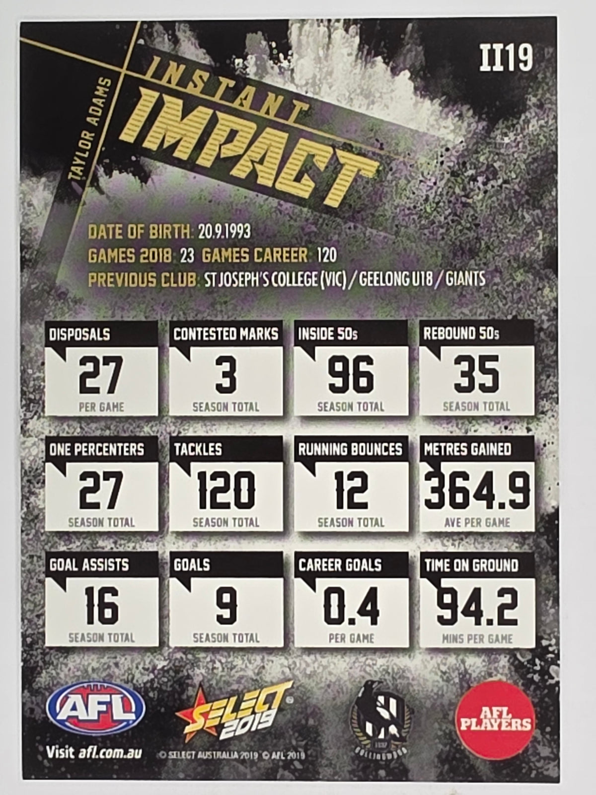 AFL 2019 Footy Stars | Instant Impact | #II19 | Taylor Adams | Collingwood