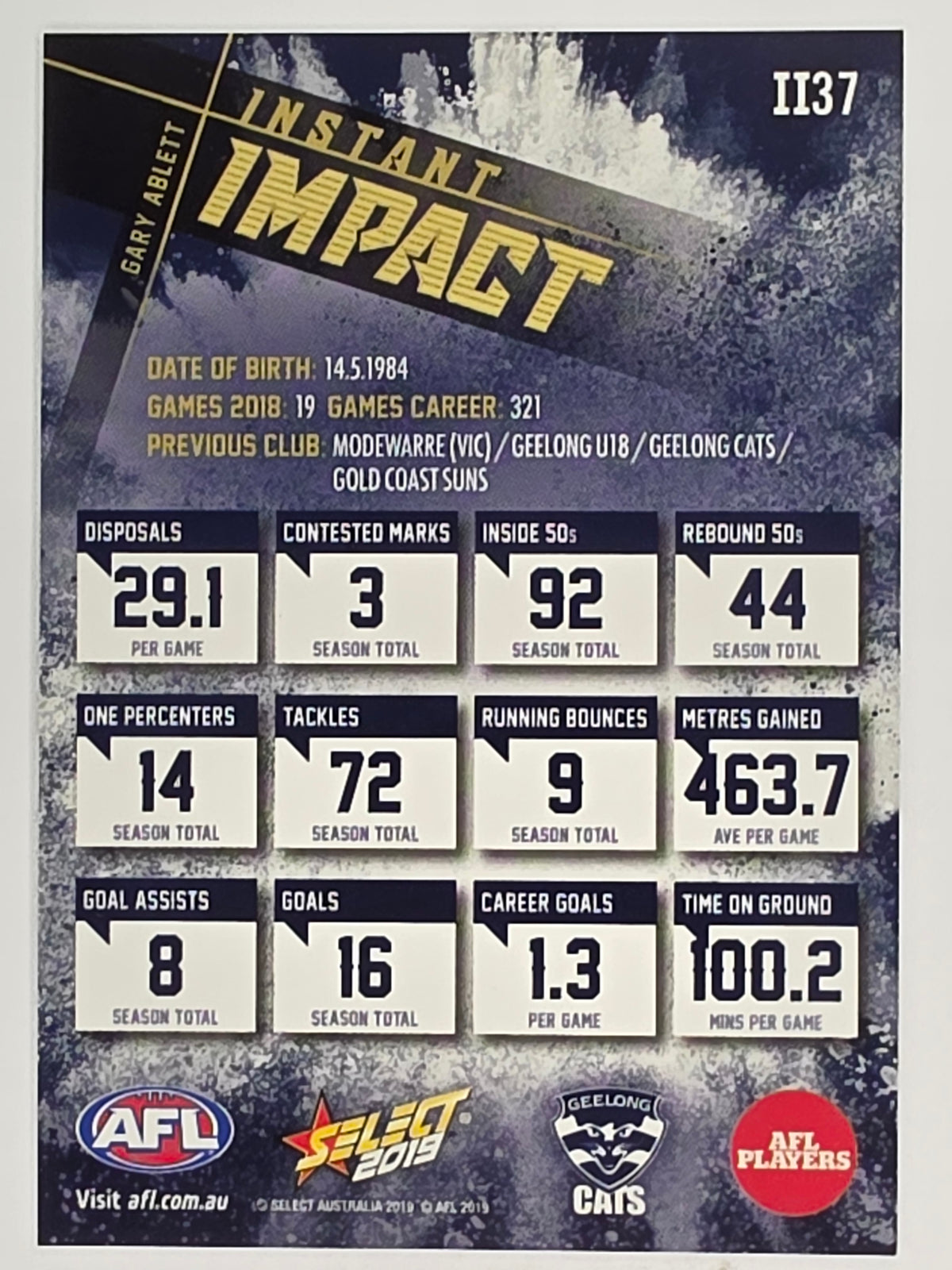 AFL 2019 Footy Stars | Instant Impact | #II37 | Gary Ablett Jr | Geelong Cats
