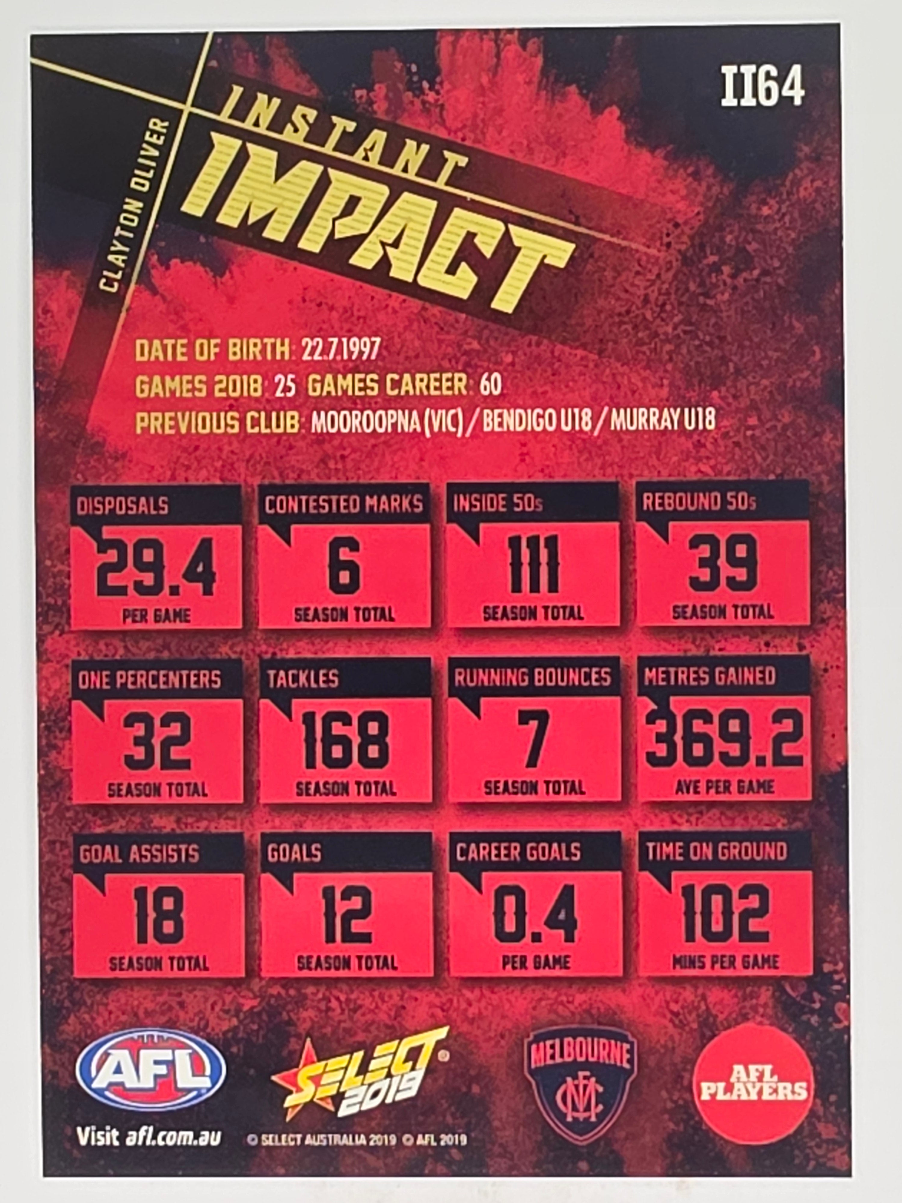 AFL 2019 Footy Stars | Instant Impact | #II64 | Clayton Oliver | Melbourne