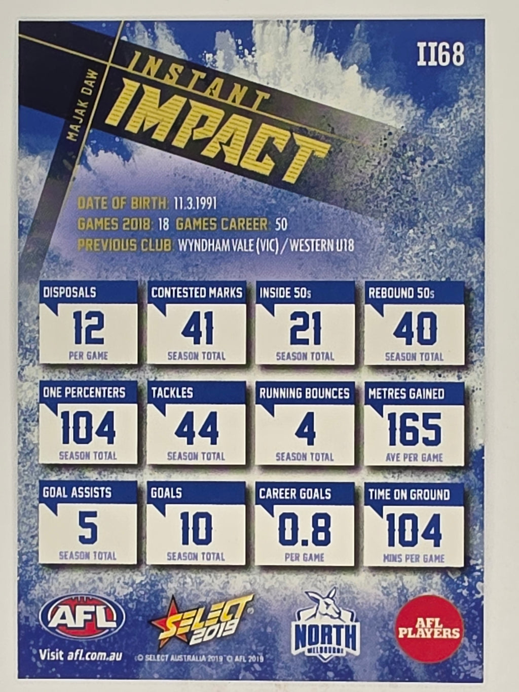 AFL 2019 Footy Stars | Instant Impact | #II68 | Majak Daw | North Melbourne