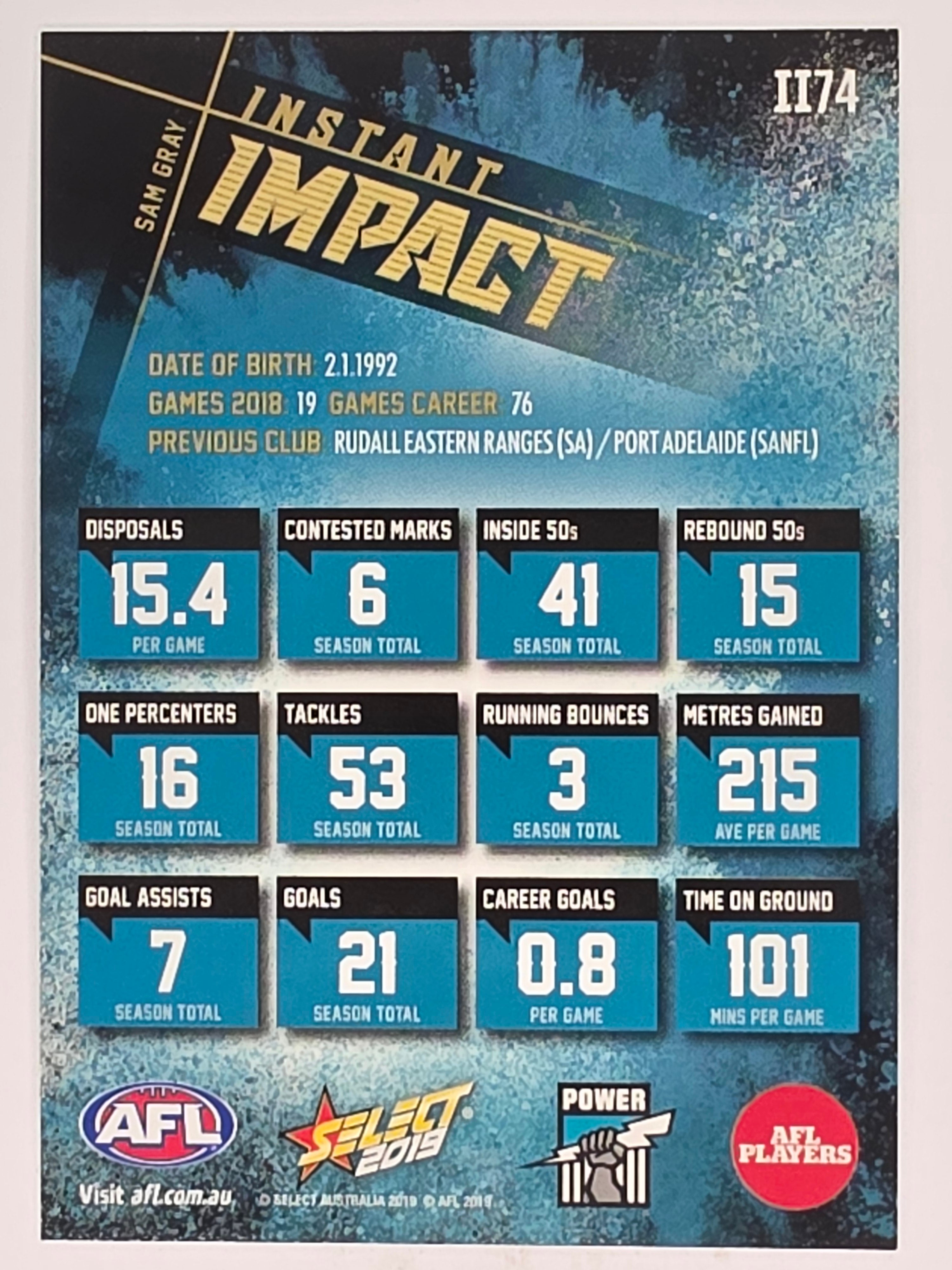AFL 2019 Footy Stars | Instant Impact | #II74 | Sam Gray | Port Adelaide