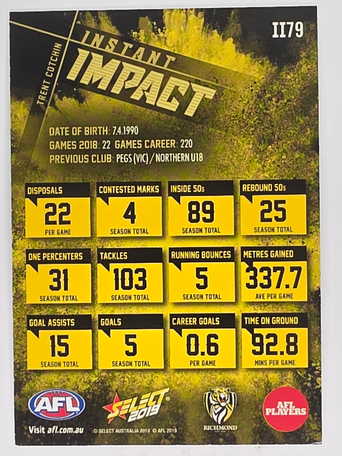 AFL 2019 Footy Stars | Instant Impact | #II79 | Trent Cotchin | Richmond