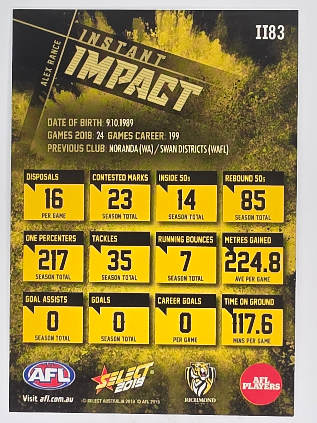 AFL 2019 Footy Stars | Instant Impact | #II83 | Alex Rance | Richmond