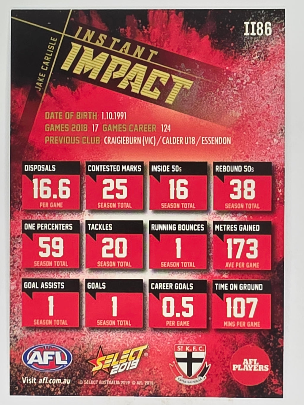 AFL 2019 Footy Stars | Instant Impact | #II86 | Jake Carlisle | St Kilda