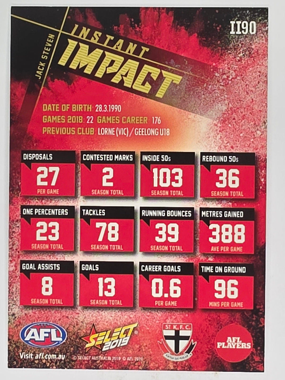 AFL 2019 Footy Stars | Instant Impact | #II90 | Jack Steven | St Kilda