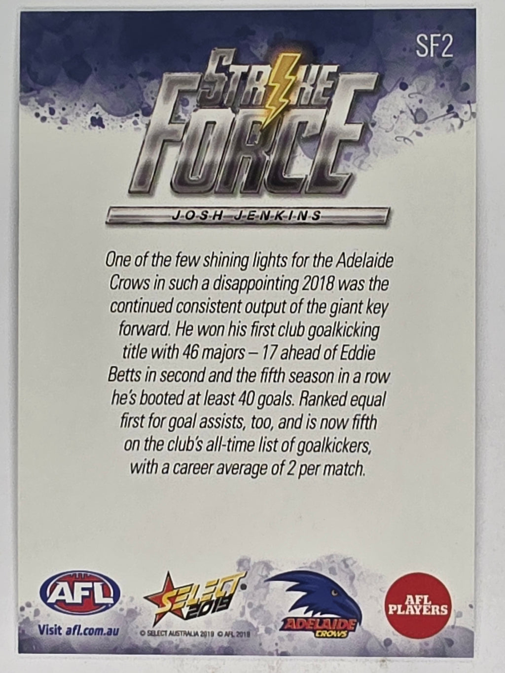 AFL 2019 Footy Stars | Strike Force | #SF2 | Josh Jenkins | Adelaide Crows