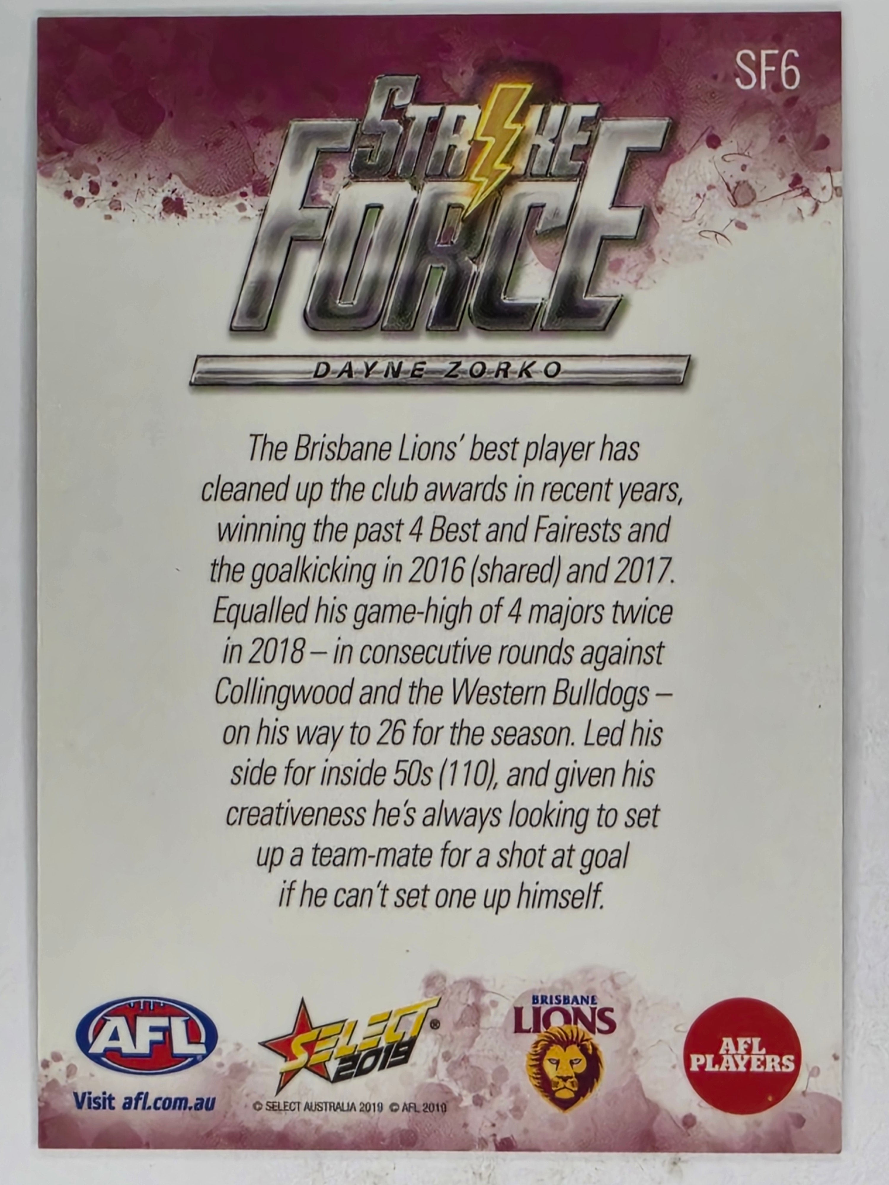 AFL 2019 Footy Stars | Strike Force | #SF6 | Dayne Zorko | Brisbane Lions