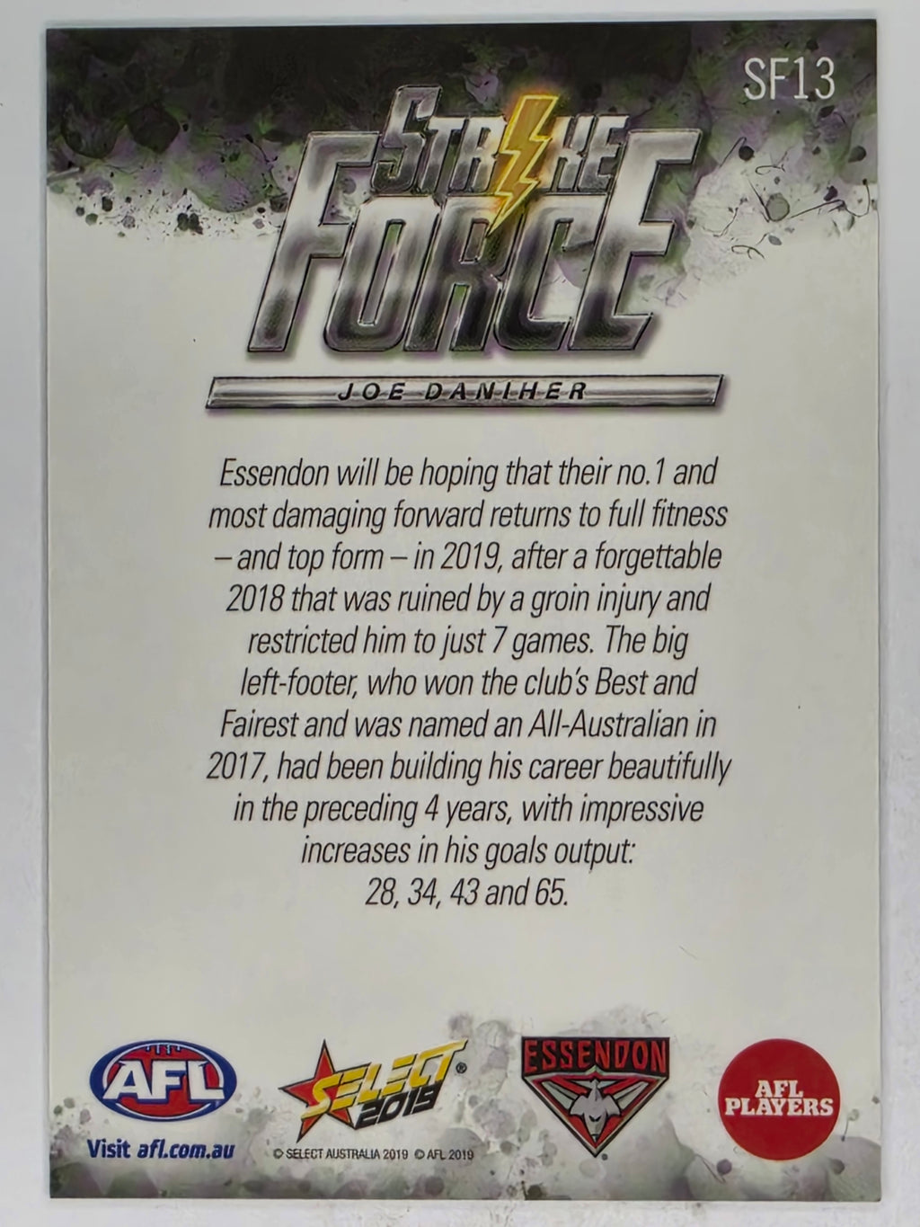AFL 2019 Footy Stars | Strike Force | #SF13 | Joe Daniher | Essendon