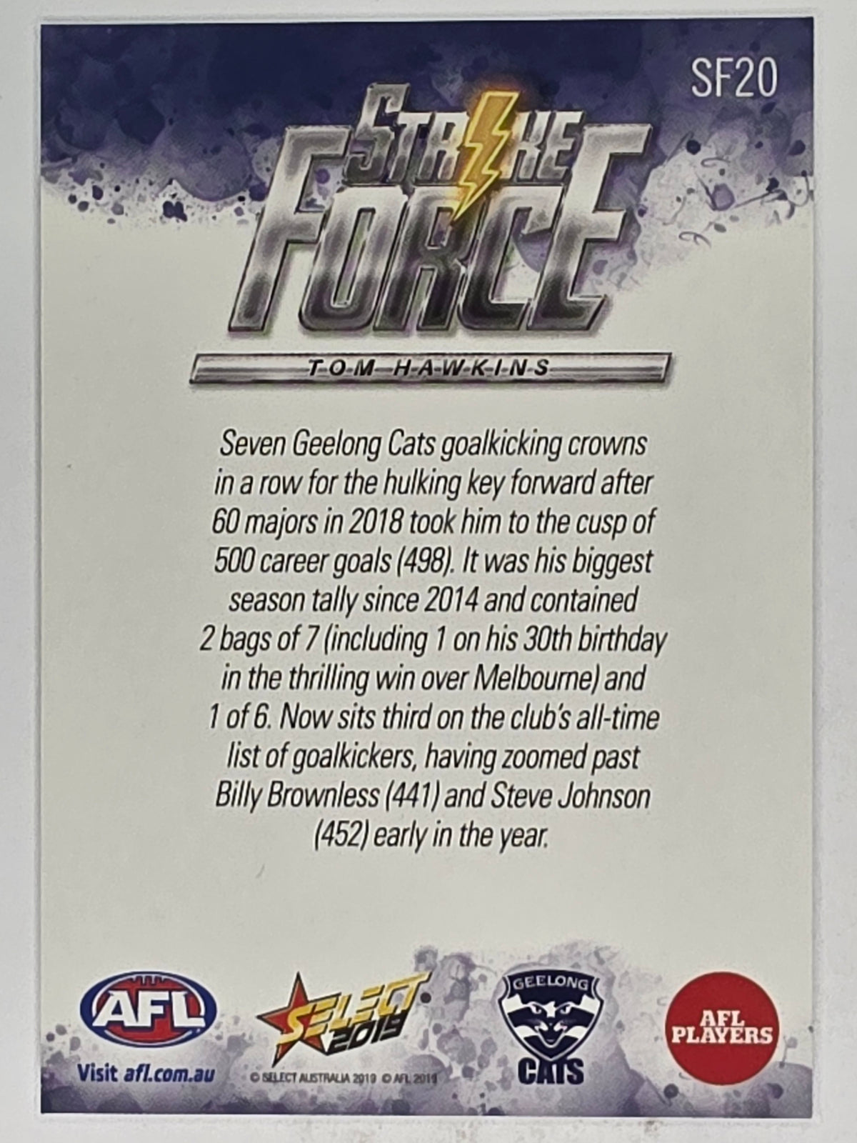 AFL 2019 Footy Stars | Strike Force | #SF20 | Tom Hawkins | Geelong Cats