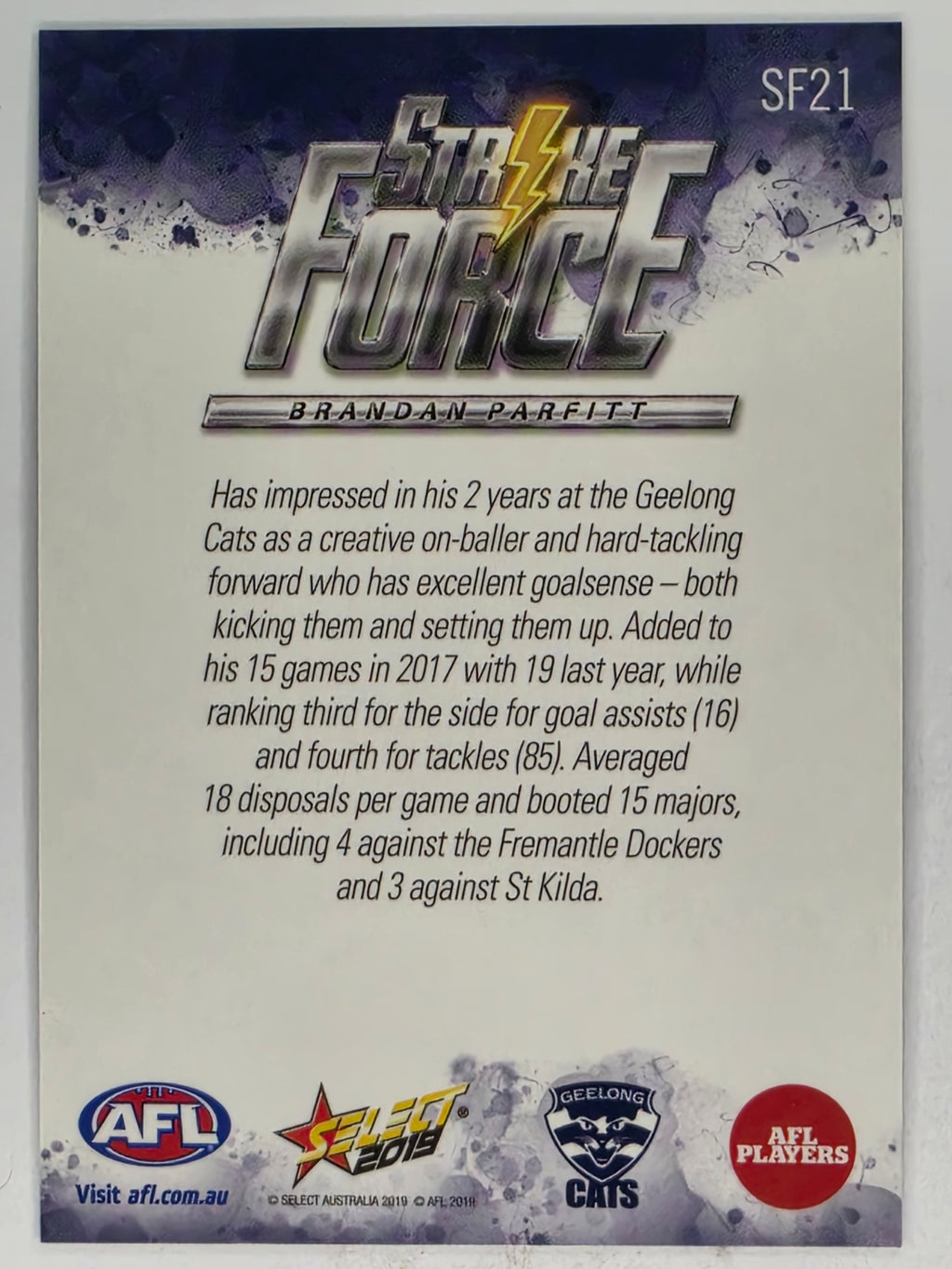 AFL 2019 Footy Stars | Strike Force | #SF21 | Brandan Parfitt | Geelong Cats