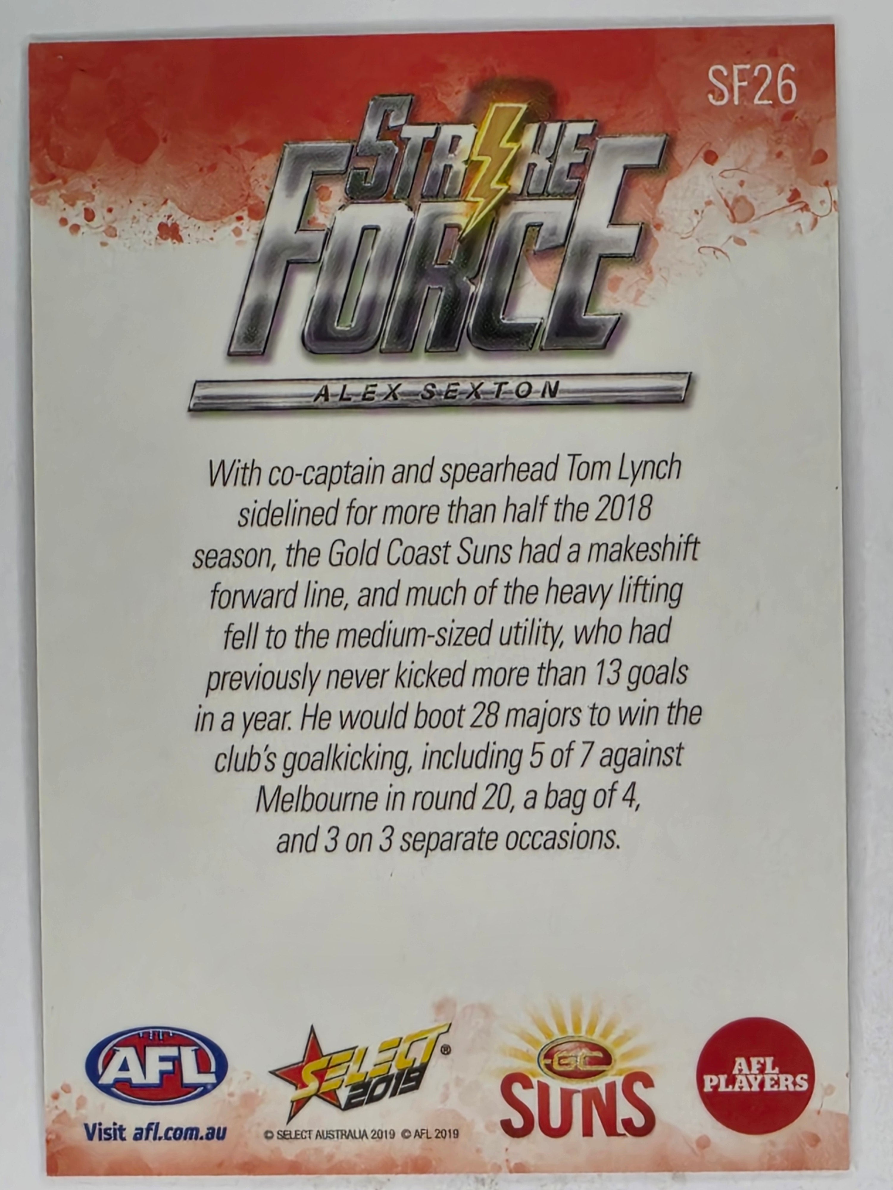 AFL 2019 Footy Stars | Strike Force | #SF26 | Alex Sexton | Gold Coast Suns