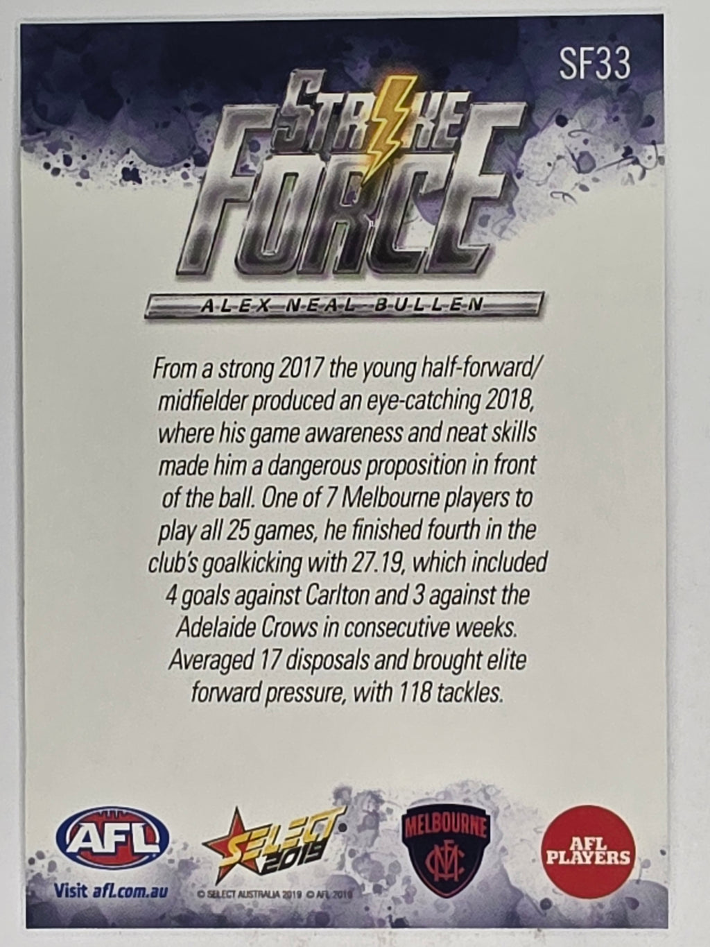 AFL 2019 Footy Stars | Strike Force | #SF33 | Alex Neal-Bullen | Melbourne