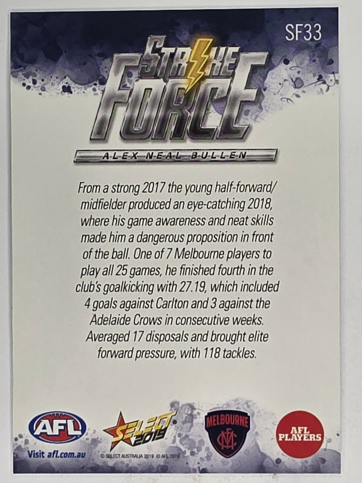 AFL 2019 Footy Stars | Strike Force | #SF33 | Alex Neal-Bullen | Melbourne