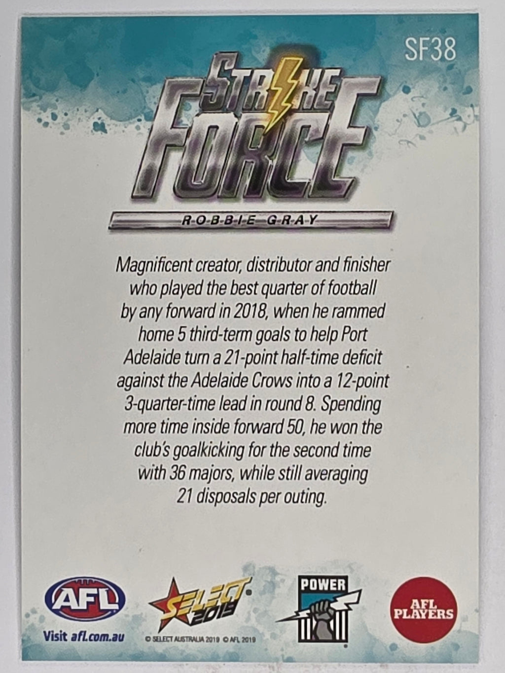 AFL 2019 Footy Stars | Strike Force | #SF38 | Robbie Gray | Port Adelaide