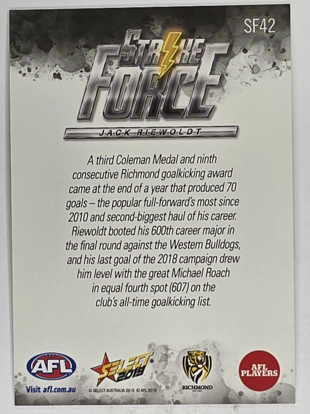 AFL 2019 Footy Stars | Strike Force | #SF42 | Jack Riewoldt | Richmond