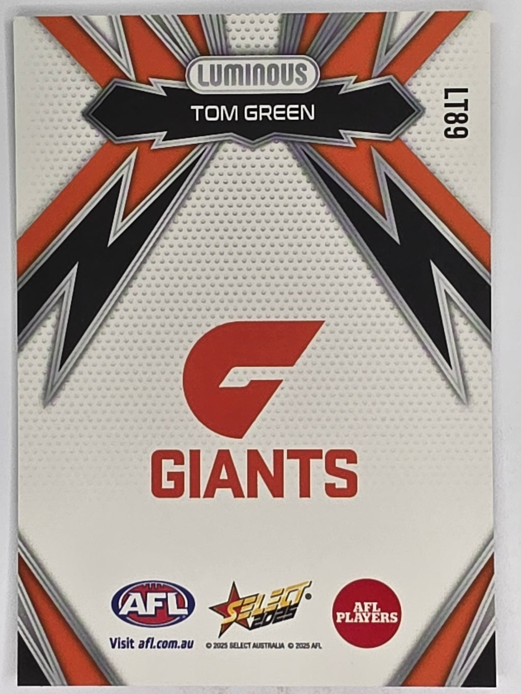 AFL Footy Stars 2025 | Luminous Thunderbolt | #LT89 | T. Green | GWS Giants