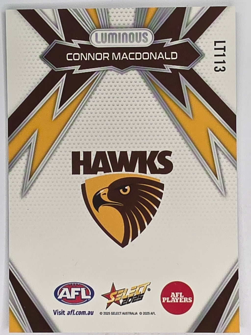 AFL Footy Stars 2025 | Luminous Thunderbolt | #LT113 | C. Macdonald | Hawthorn