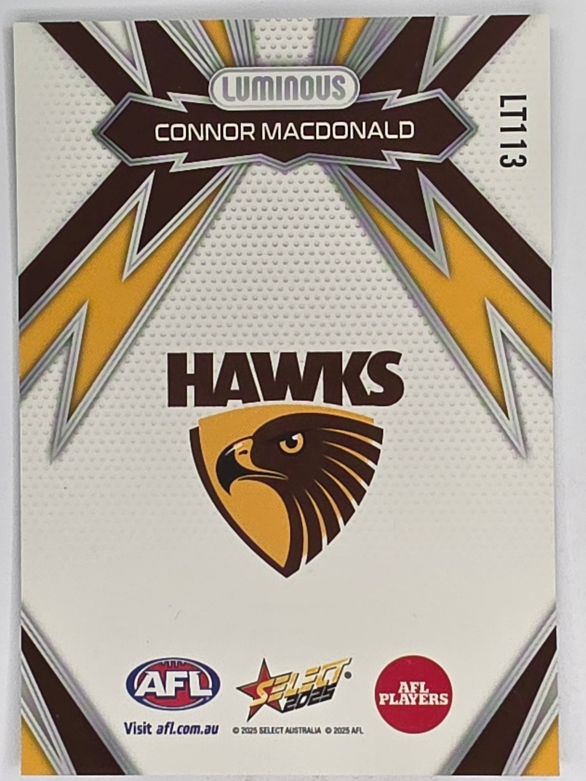 AFL Footy Stars 2025 | Luminous Thunderbolt | #LT113 | C. Macdonald | Hawthorn