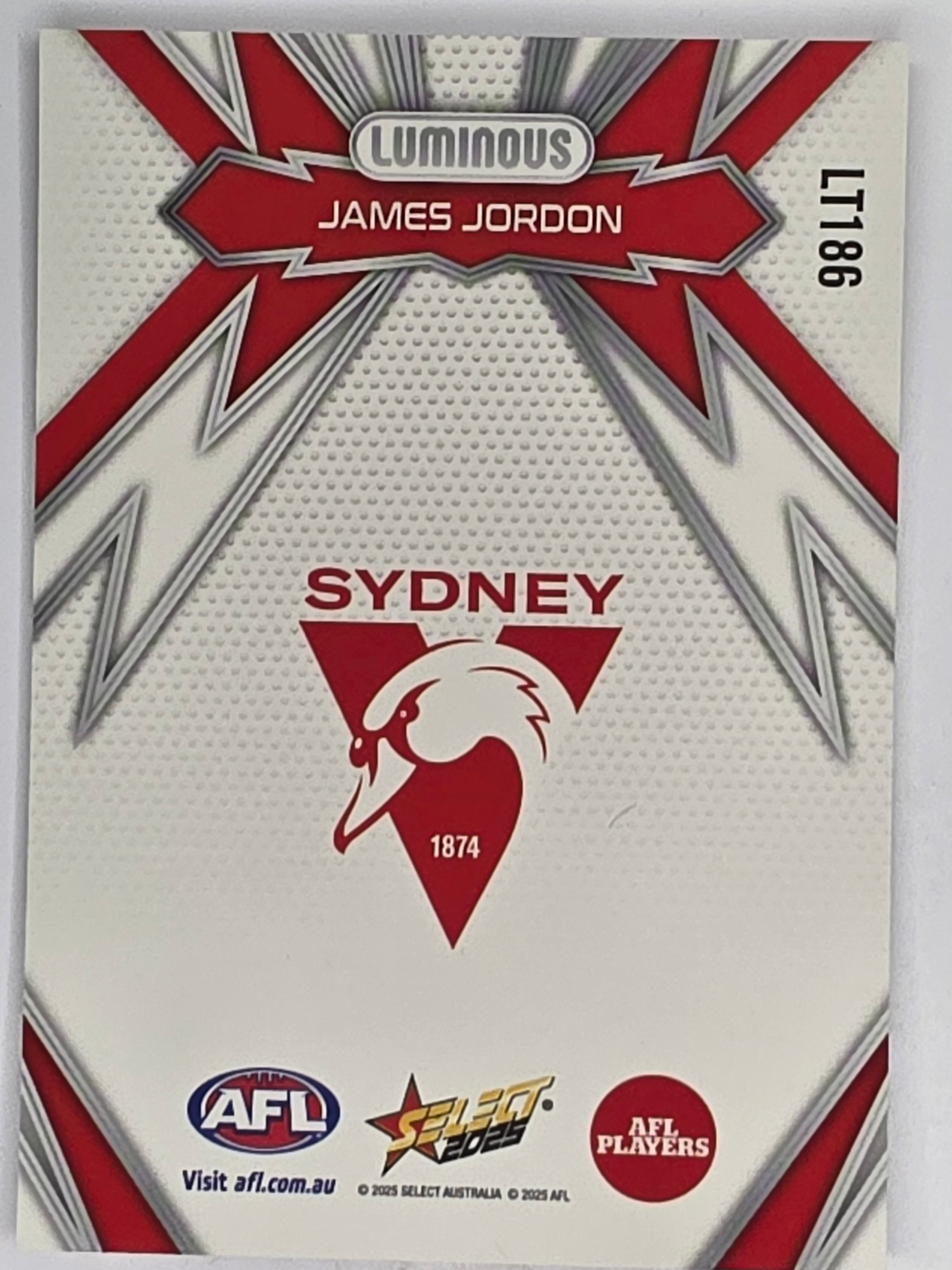 AFL Footy Stars 2025 | Luminous Thunderbolt | #LT186 | J. Jordon | Sydney Swans