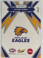 AFL Footy Stars 2025 | Luminous Thunderbolt | #LT197 | R. Ginbey | West Coast Eagles