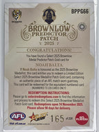 AFL 2025 Footy Stars | Brownlow Predictor Patch | #BPPG66 | Noah Balta | Richmond | #165/220