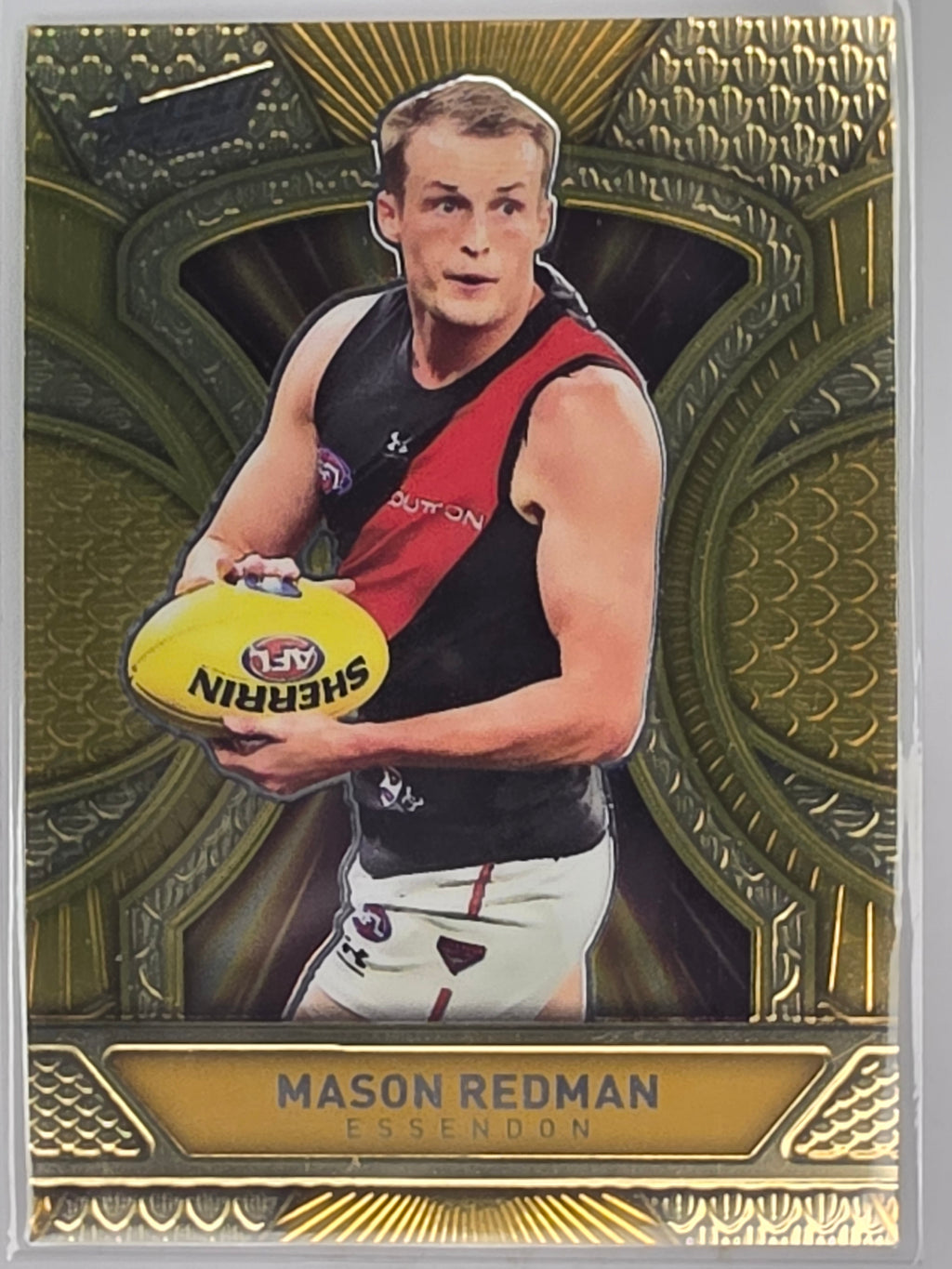 AFL Footy Stars 2025 Luminous Dragon Scales Gold #LDG60 M. REDMAN Essendon #252/399