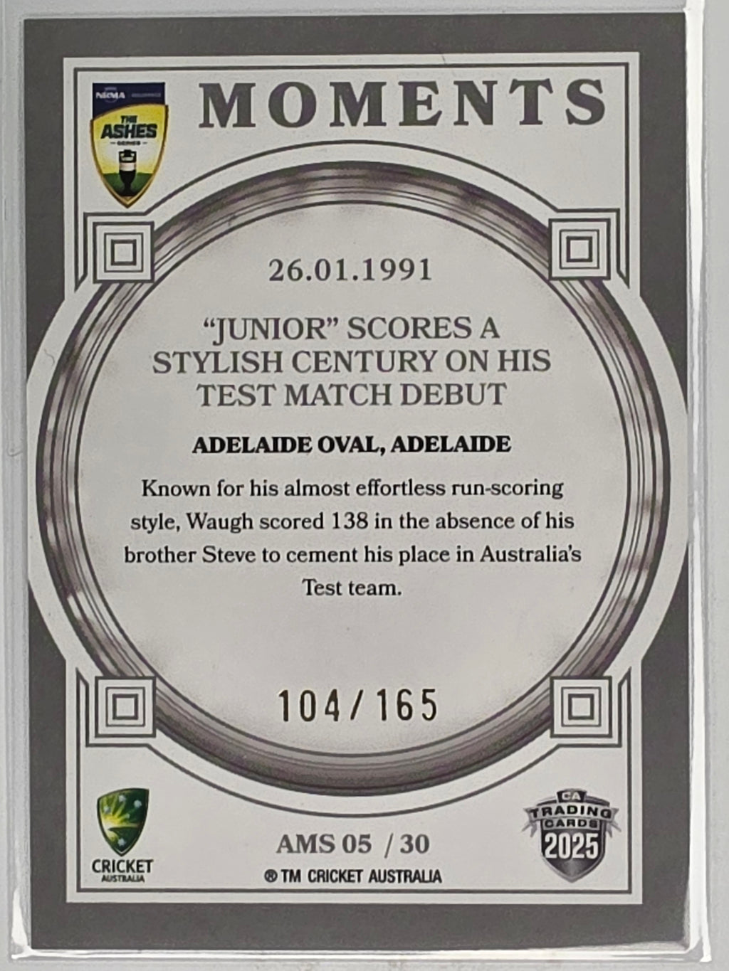 25-26 Cricket | Ashes Moments Silver | #AMS05 | #104/165 | 26.01.1991