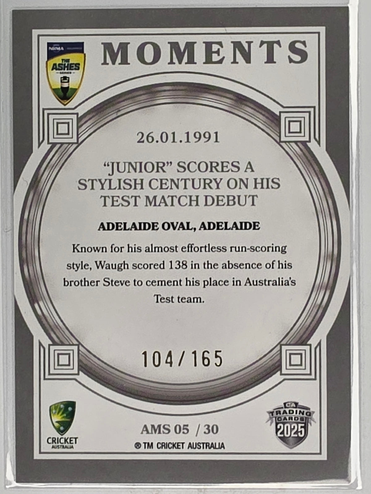 25-26 Cricket | Ashes Moments Silver | #AMS05 | #104/165 | 26.01.1991
