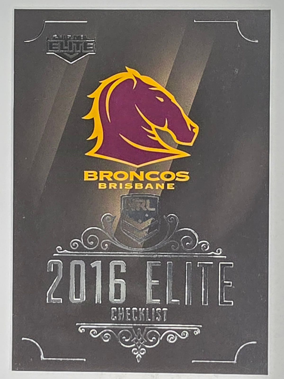 NRL 2016 Elite | Base Card #001 | Broncos Checklist | Brisbane Broncos