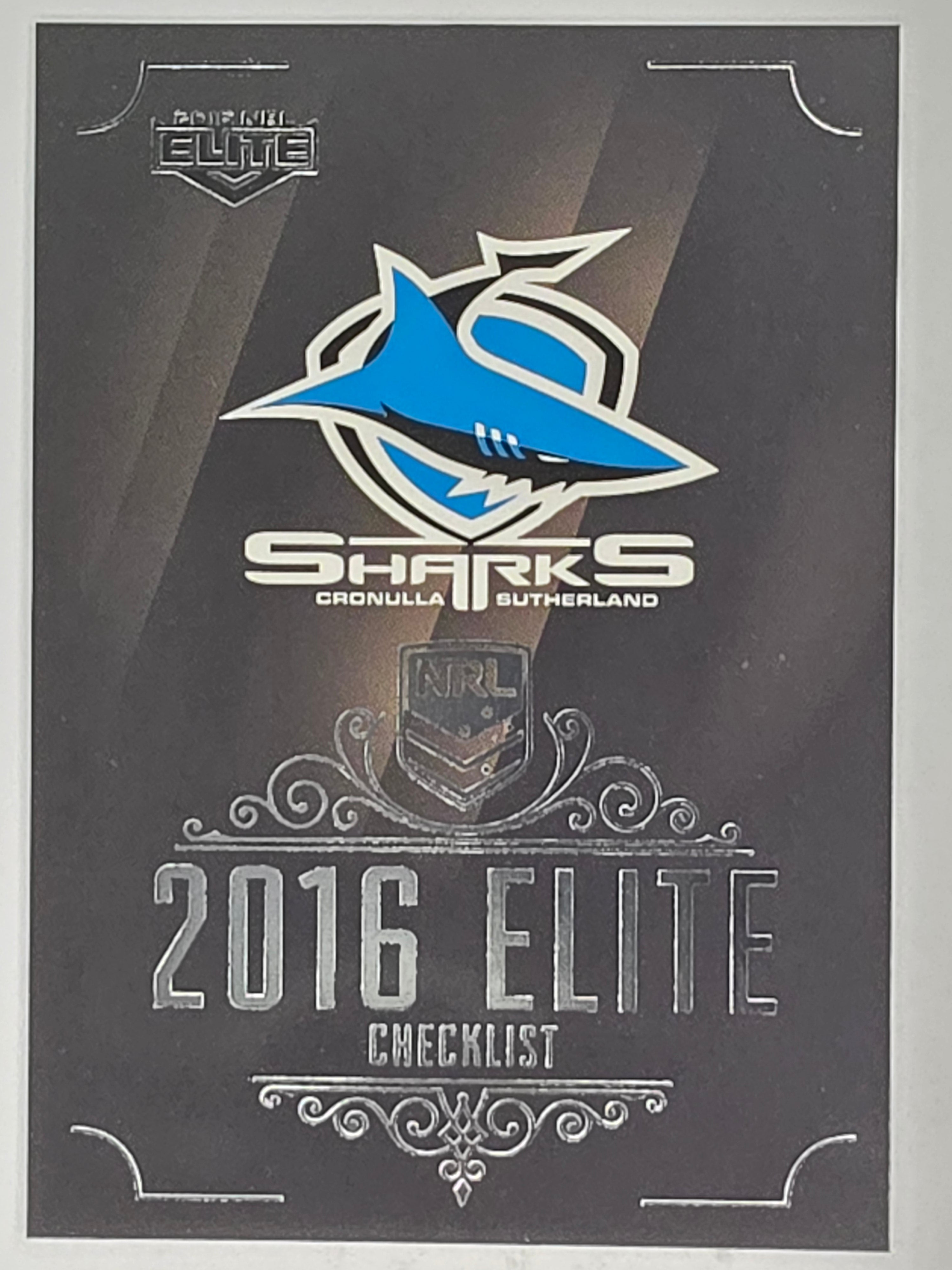 NRL 2016 Elite | Base Card #037 | Sharks Checklist | Cronulla Sutherland Sharks