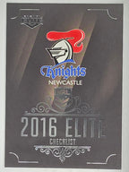 NRL 2016 Elite | Base Card #085 | Knights Checklist | Newcastle Knights
