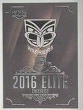 NRL 2016 Elite | Base Card #169 | Warriors Checklist | New Zealand Warriors